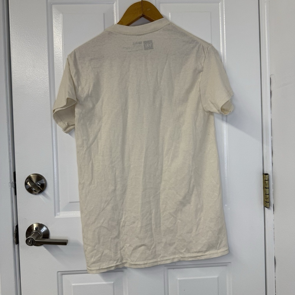 Young‎ & Reckless Mens Short Sleeve Crew Neck Cotton Regular Cream T Shirt Sz Sm - Picture 2 of 4